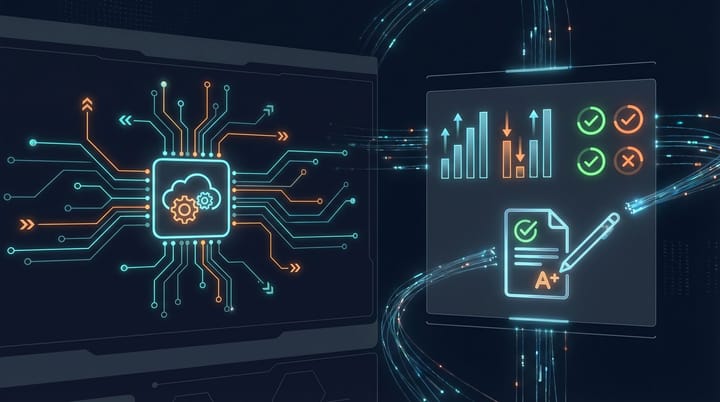 PPC dashboard data visualization showing auction signals and performance metrics in dark analytical style