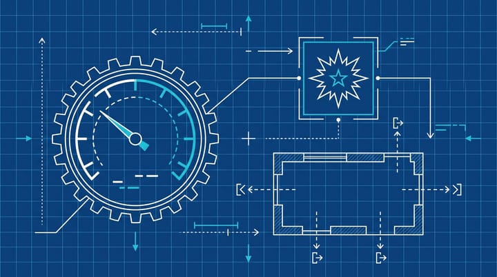 Blueprint-style illustration of a trust meter dial at 15 percent with a walled garden and citation links pointing outward as exit signs.