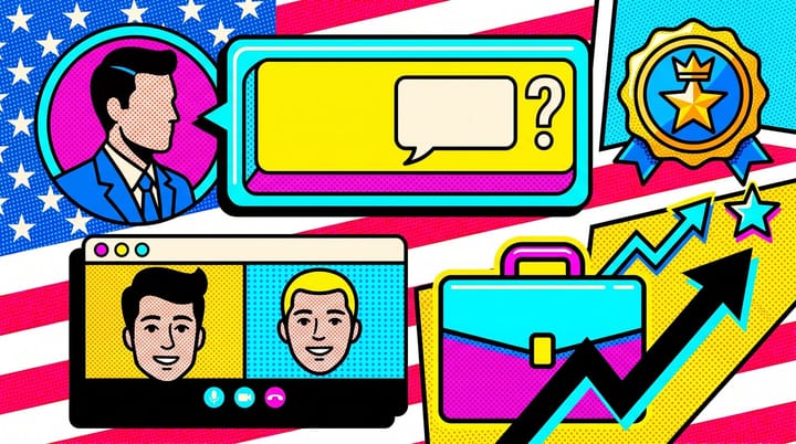 Pop-art illustration of a LinkedIn profile with a glowing Get Advice From Me button stamped $80, a video-call window overlay, and a briefcase with a 70 percent upward arrow